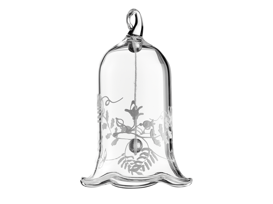 Glocke mit weißem Blätterdekor