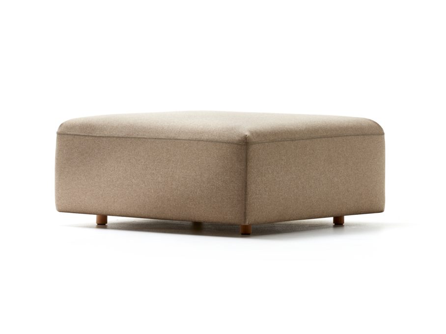 Hocker Sereno, bodennah, Buche, Wollstoff Stavang Haselnuss
