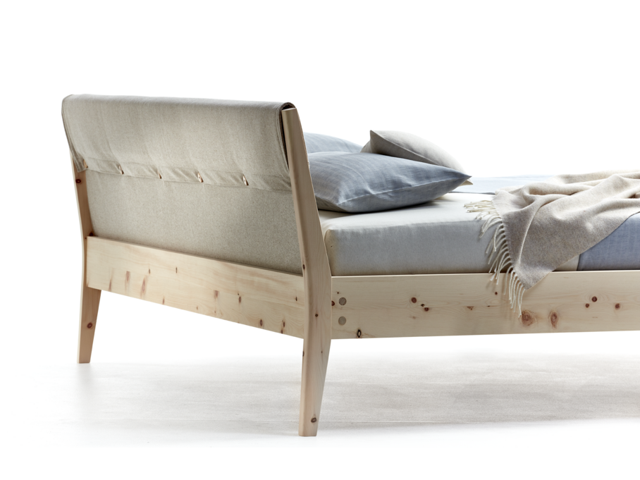 Housse für Kopfhaupt Bett Almeno B 200 cm, Wollstoff Stavang Sand