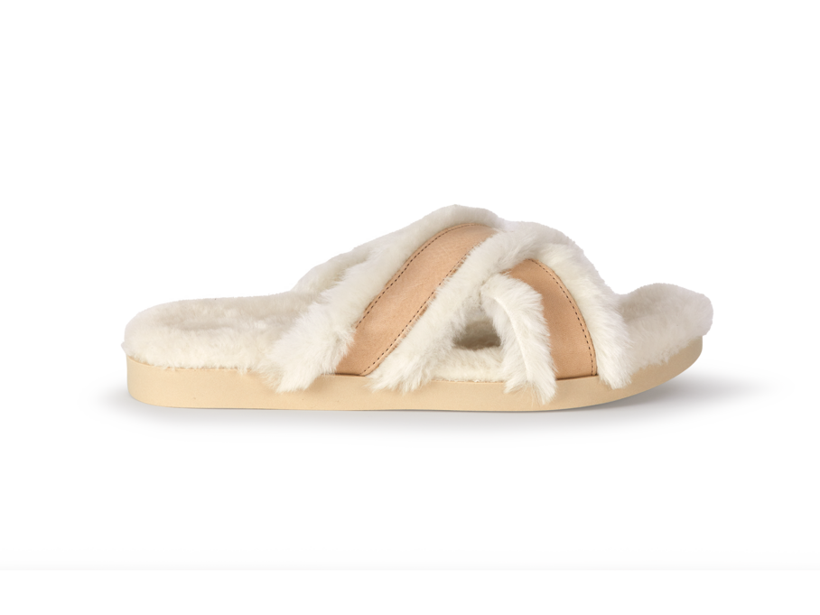 Fellpantoffel, offwhite