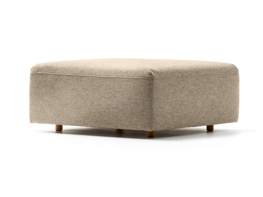 Hocker Sereno, bodennah, Eiche, Wollstoff Elverum Haselnuss