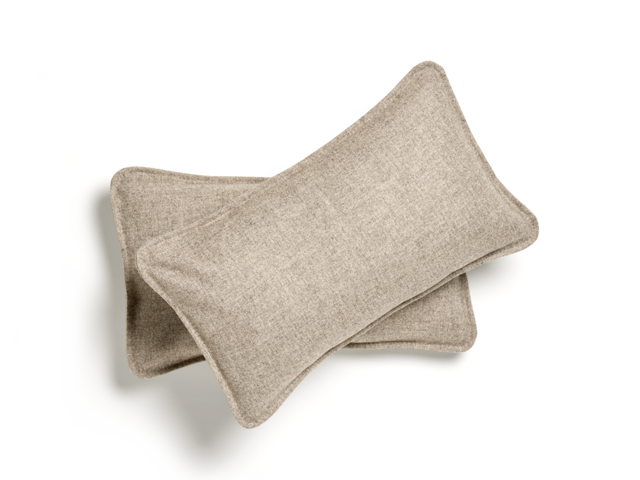 2er-Set Sofakissen Doppio, 30 x 50 cm, Überzug: Wollstoff Tano Natur Hell 