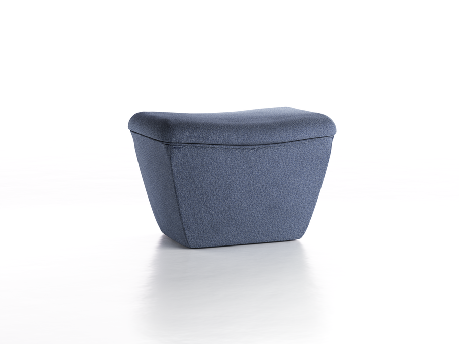Hocker Coppini B 61,4 x T 44,5 x H 43 cm, mit Bezug, Wollstoff Elverum Ozean (75)