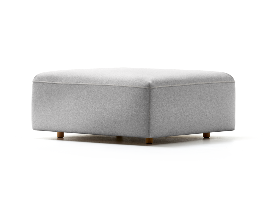 Hocker Sereno, bodennah, Eiche, Wollstoff Stavang Kiesel