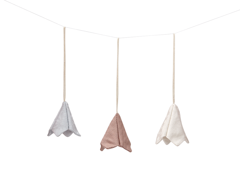 3er-Set Immerblüte silbergrau, teerose und cremeweiß,