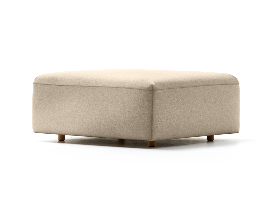 Hocker Sereno, bodennah, Eiche, Wollstoff Stavang Sand