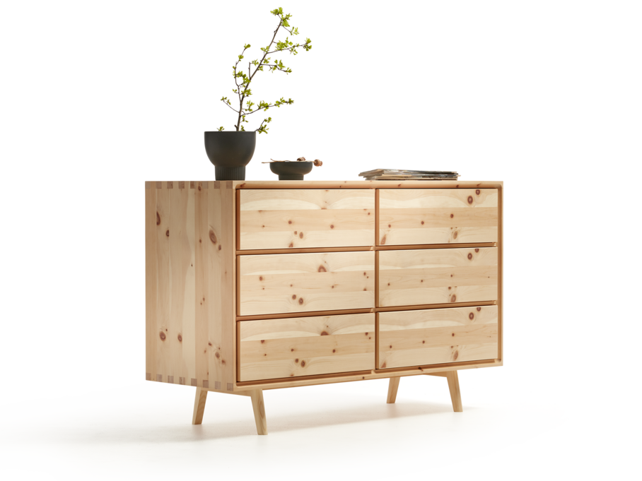 Sideboard Tesoro mit 6 Laden, Zirbe