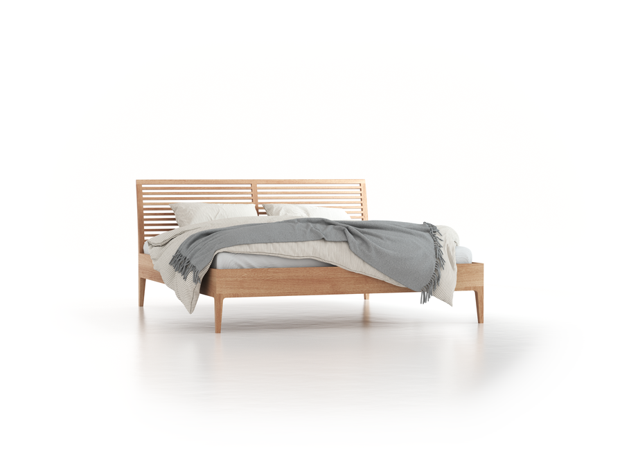 Bett Altro Sprossenbetthaupt, Fuß- Set vierkantig/ konisch, 180 x 200 cm, Eiche