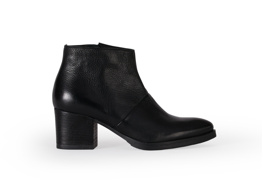 Stiefelette mit Absatz, 01 schwarz