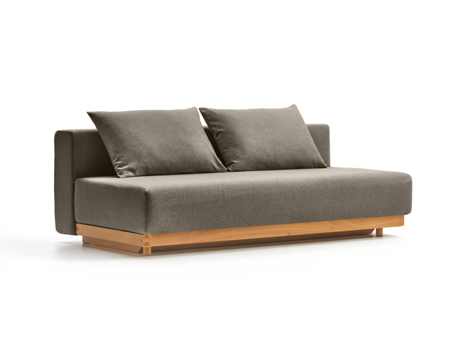 Schlafsofa Nebo, Bezug Wollstoff Stavang Torf, Buche, inkl. 2 Kissen