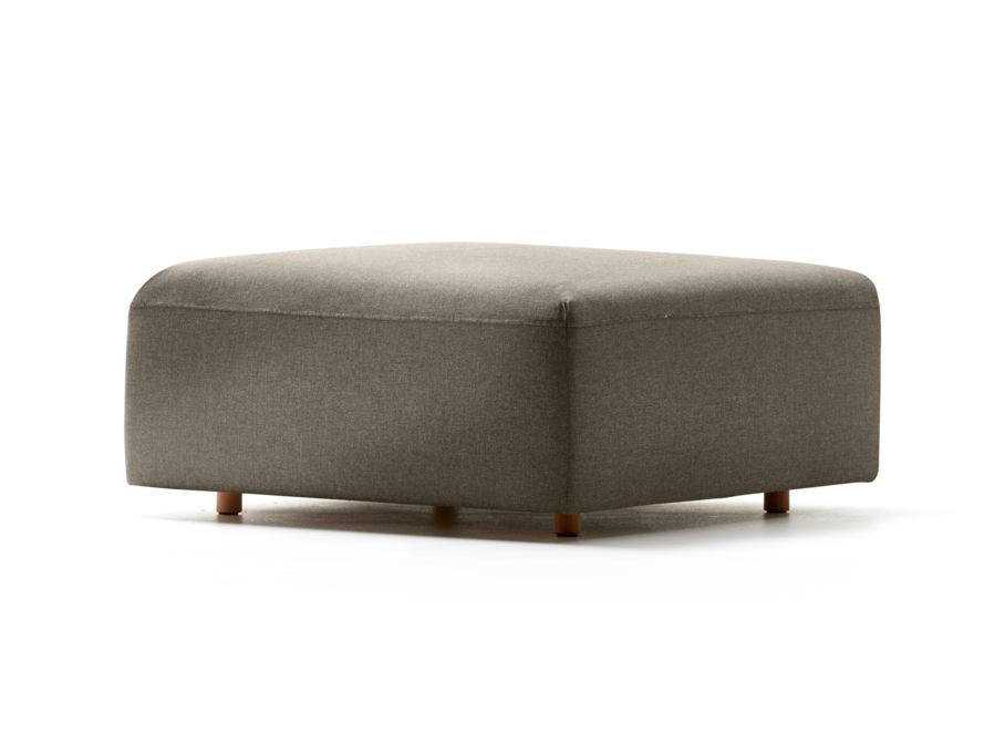 Hocker Sereno, bodennah, Buche, Wollstoff Kaland Torf