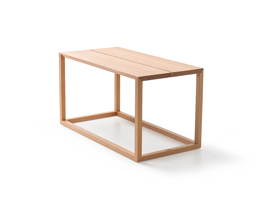 Beistelltisch Contorno, B 76 x T 38 x H 40 cm, Buche