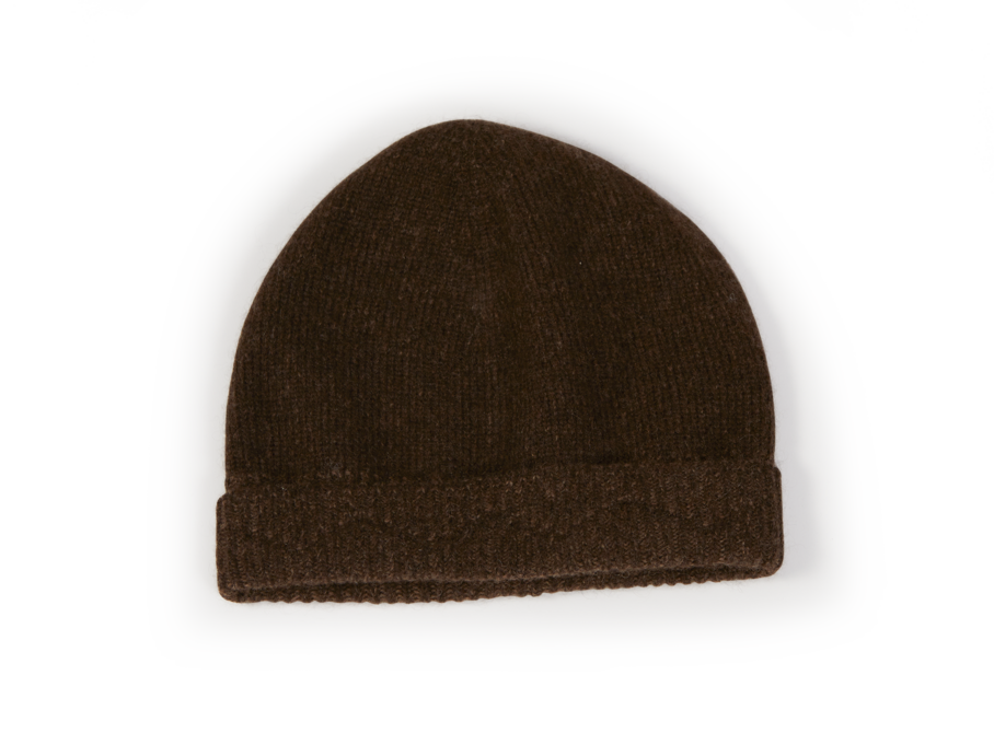 Mütze Strick, yak melange dunkel, one size