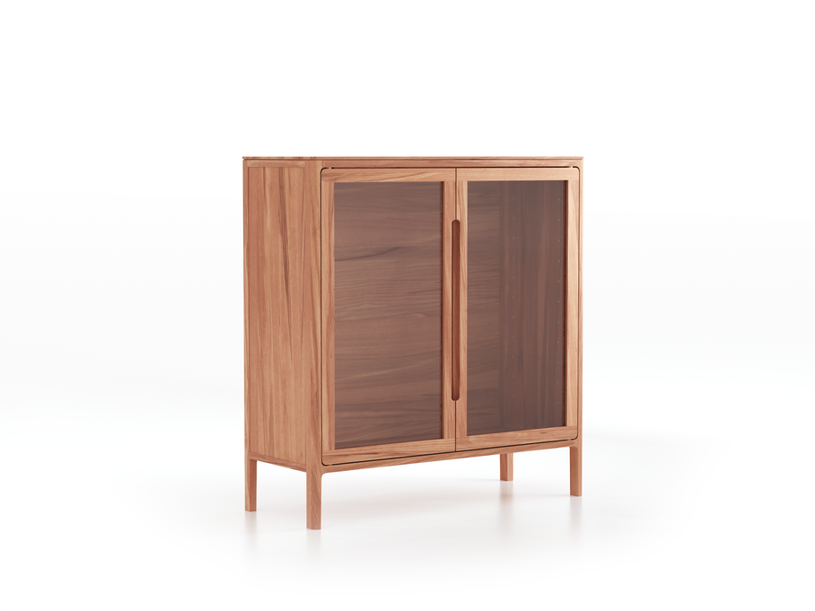 Vitrine Tenso, H= 106.4, Türfüllung Glas, Kernbuche