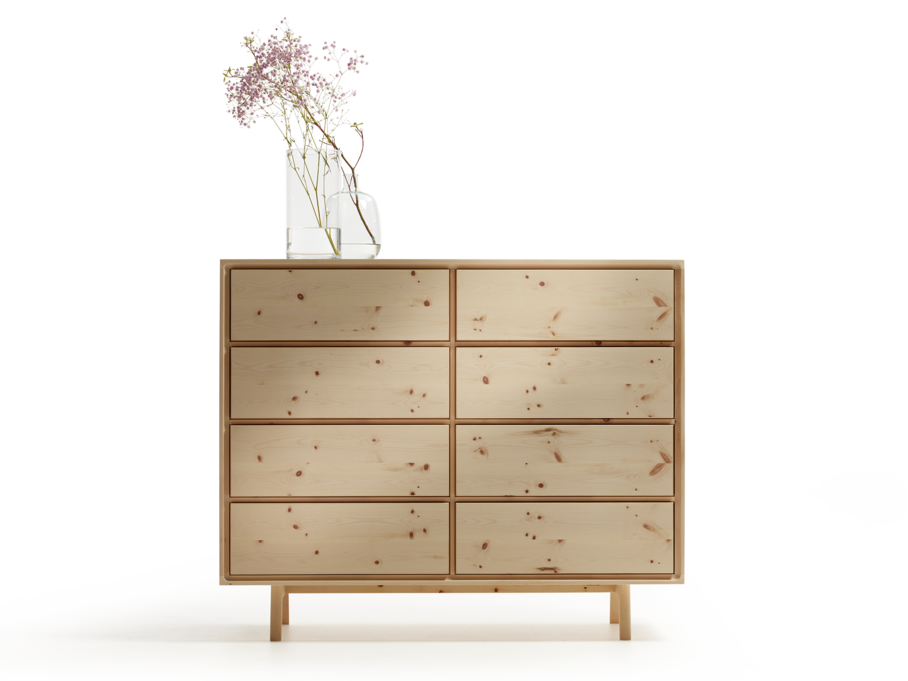 Highboard Tesoro mit 8 Laden, Zirbe