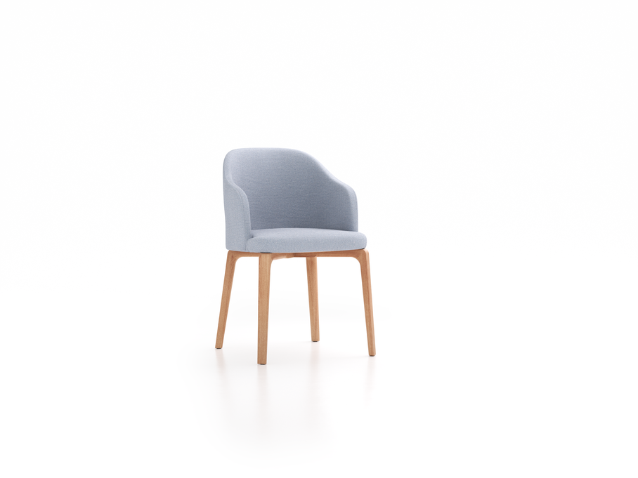 Stuhl Belmont mit Armlehne 56X60/45X83/48 cm, mit Bezug, Wollstoff Elverum Blaugrau (83), Eiche