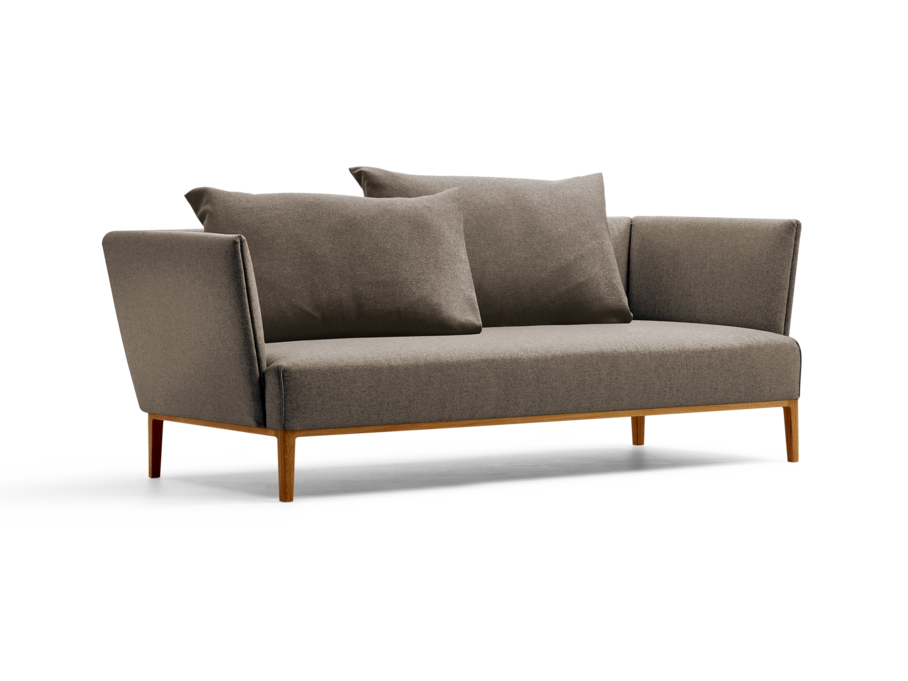 Lorea 2er-Sofa, Eiche, mit Bezug Wollstoff Stavang Torf