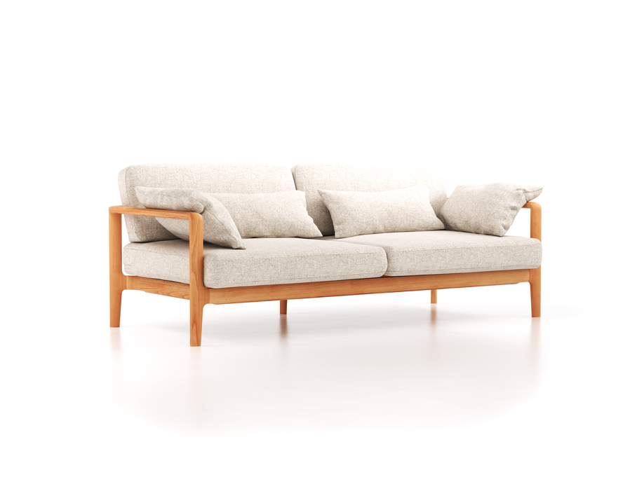 Einzelsofa Linera, Einzelsofa breit, Wollstoff Tano Natur Hell (80), Buche
