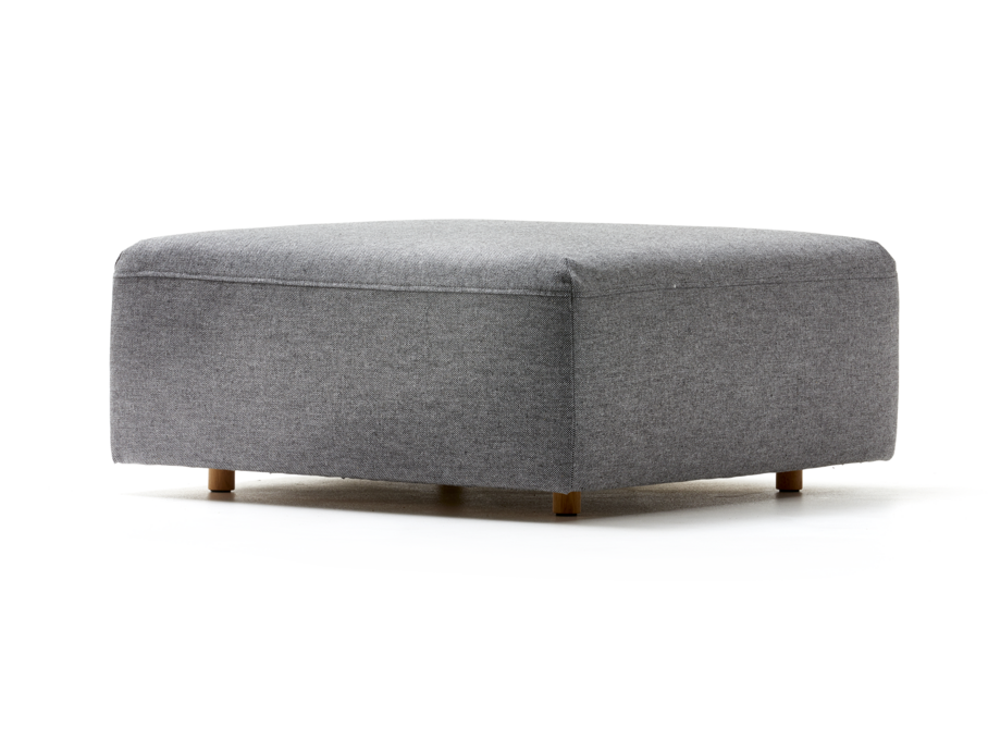 Hocker Sereno, bodennah, Eiche, Wollstoff Elverum Mocca