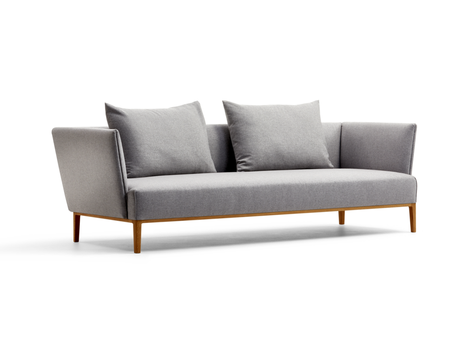 Lorea 3er-Sofa, Eiche, mit Bezug Wollstoff Stavang Kiesel