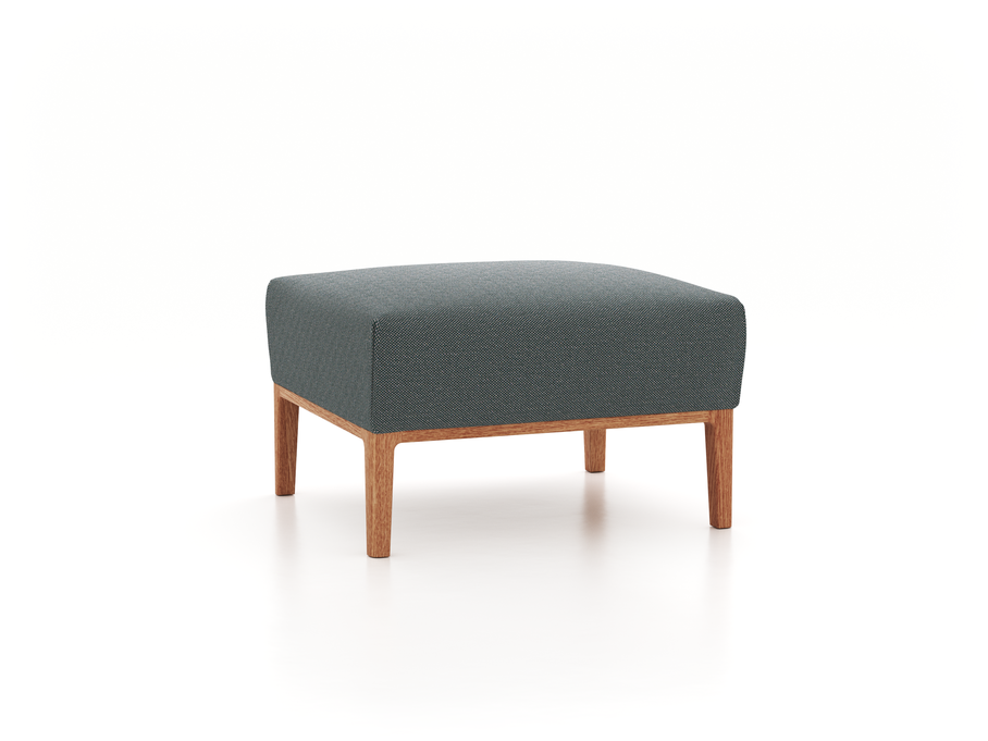 Hocker Lorea B 60 x T 60 x H 38.7 cm, mit Bezug Wollstoff Elverum Grüngrau (84), Eiche