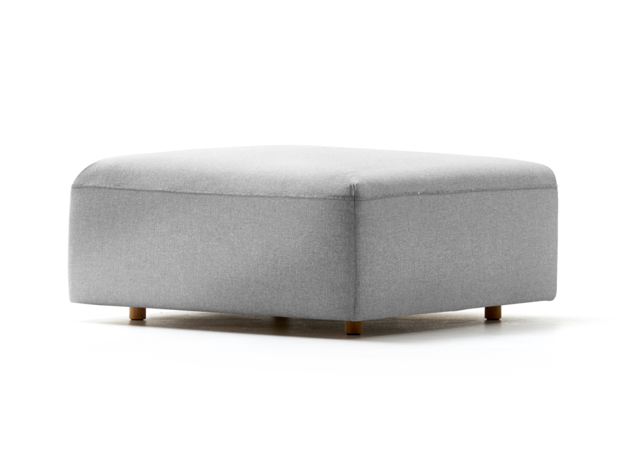 Hocker Sereno, bodennah, Eiche, Wollstoff Kaland Kiesel