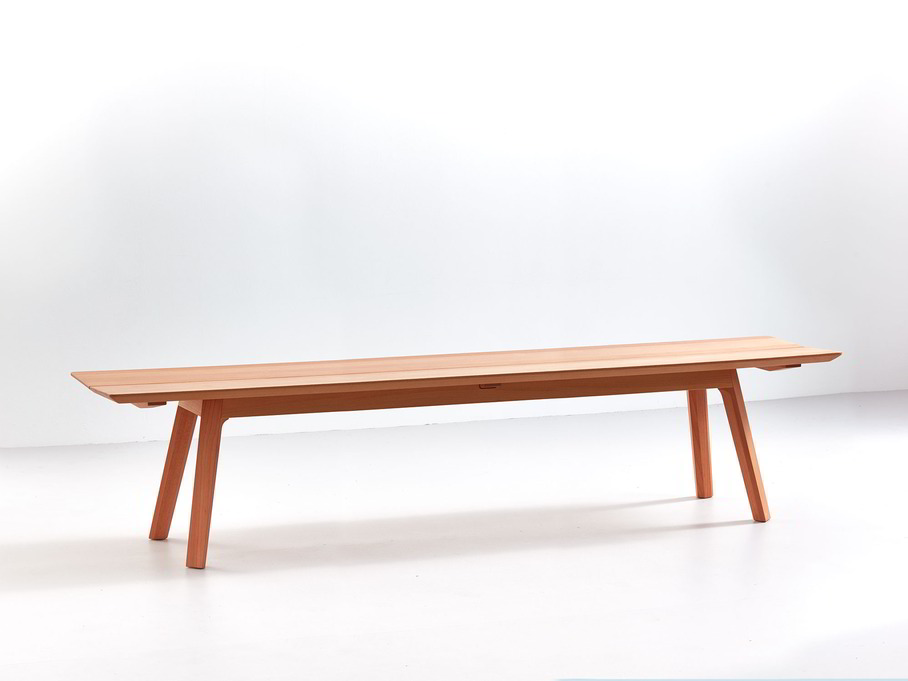 Holzbank Mirato ohne Rückenlehne, Buche, L 240 x T 46 x H 48 cm