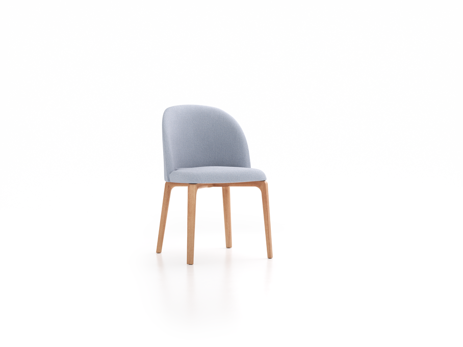 Stuhl Belmont ohne Armlehne 54X60/45X83/48 cm, mit Bezug, Wollstoff Elverum Blaugrau (83), Eiche