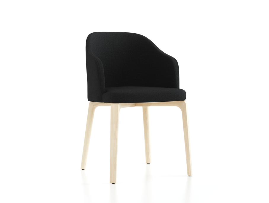 Stuhl Belmont mit Armlehne 56X60/45X83/48 cm, mit Bezug, Wollstoff Stavang Schiefer (60), Esche