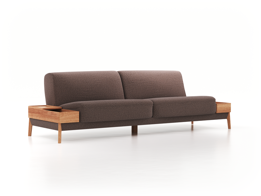 2er-Sofa Alani, B 212 x T 94 cm, Sitzhöhe in cm 44, mit Bezug Wollstoff Tano Natur Dunkel (81), Eiche