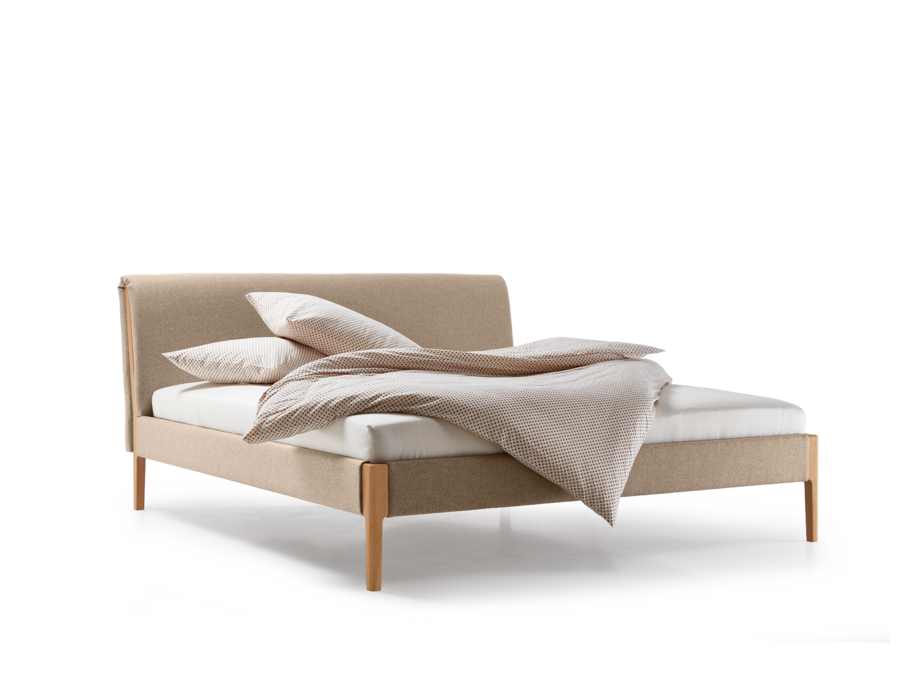 Polsterbett Lorea, Buche, mit Bezug Stavang Haselnuss