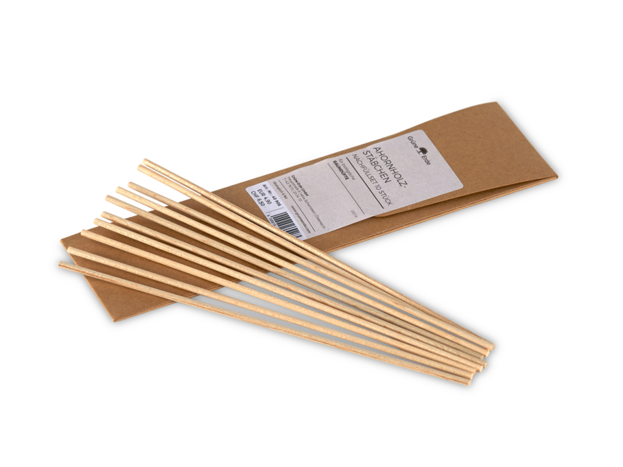 Ahornholzstäbchen für biologische Raumdüfte | Grüne Erde