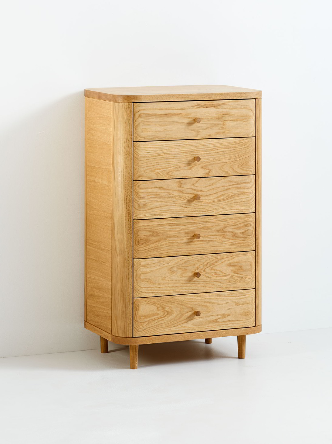 Schrank Tonda schmal mit 6 Laden | Grüne Erde