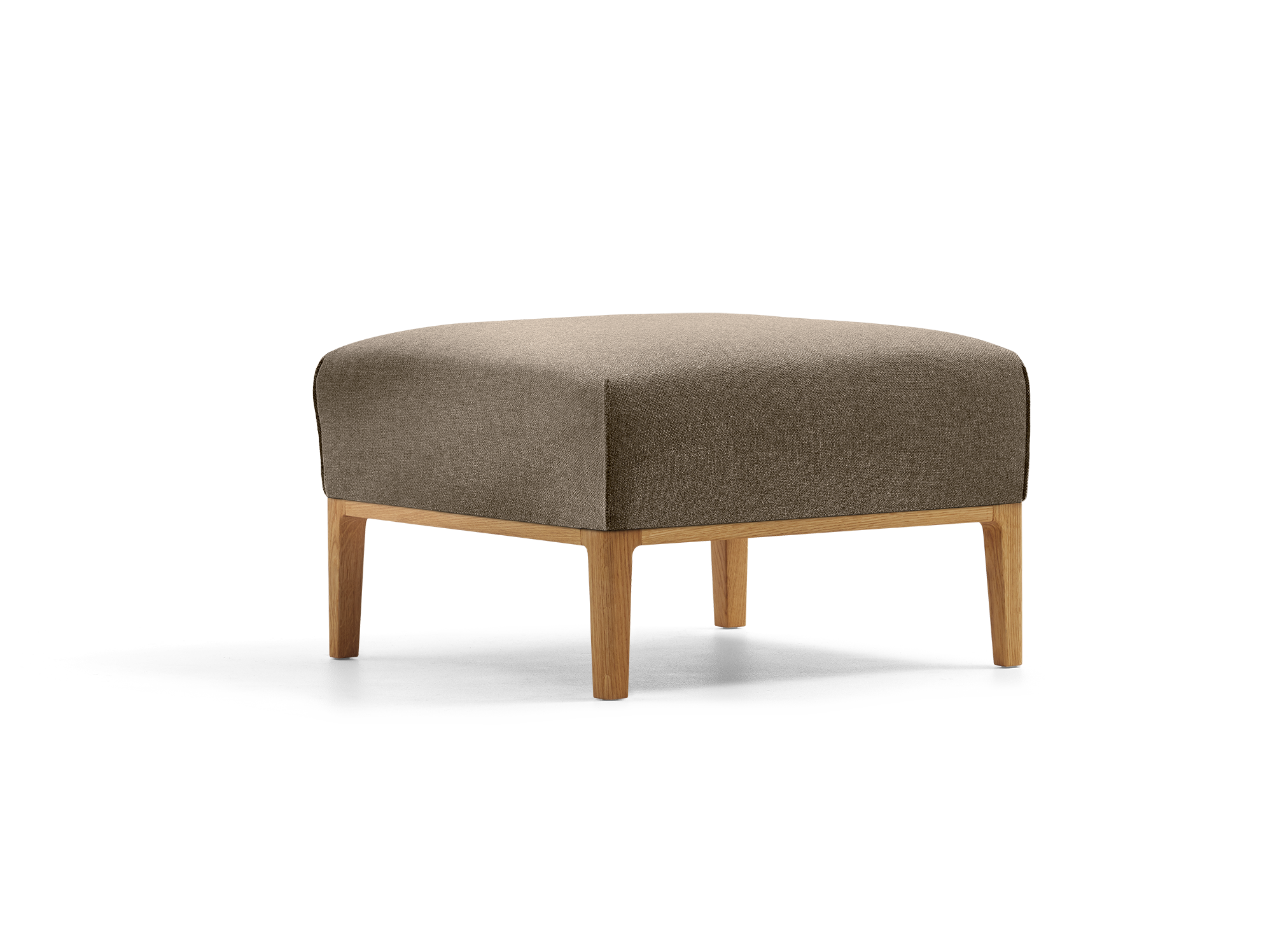 Hocker Lorea, Eiche, mit Bezug Wollstoff Kaland Torf