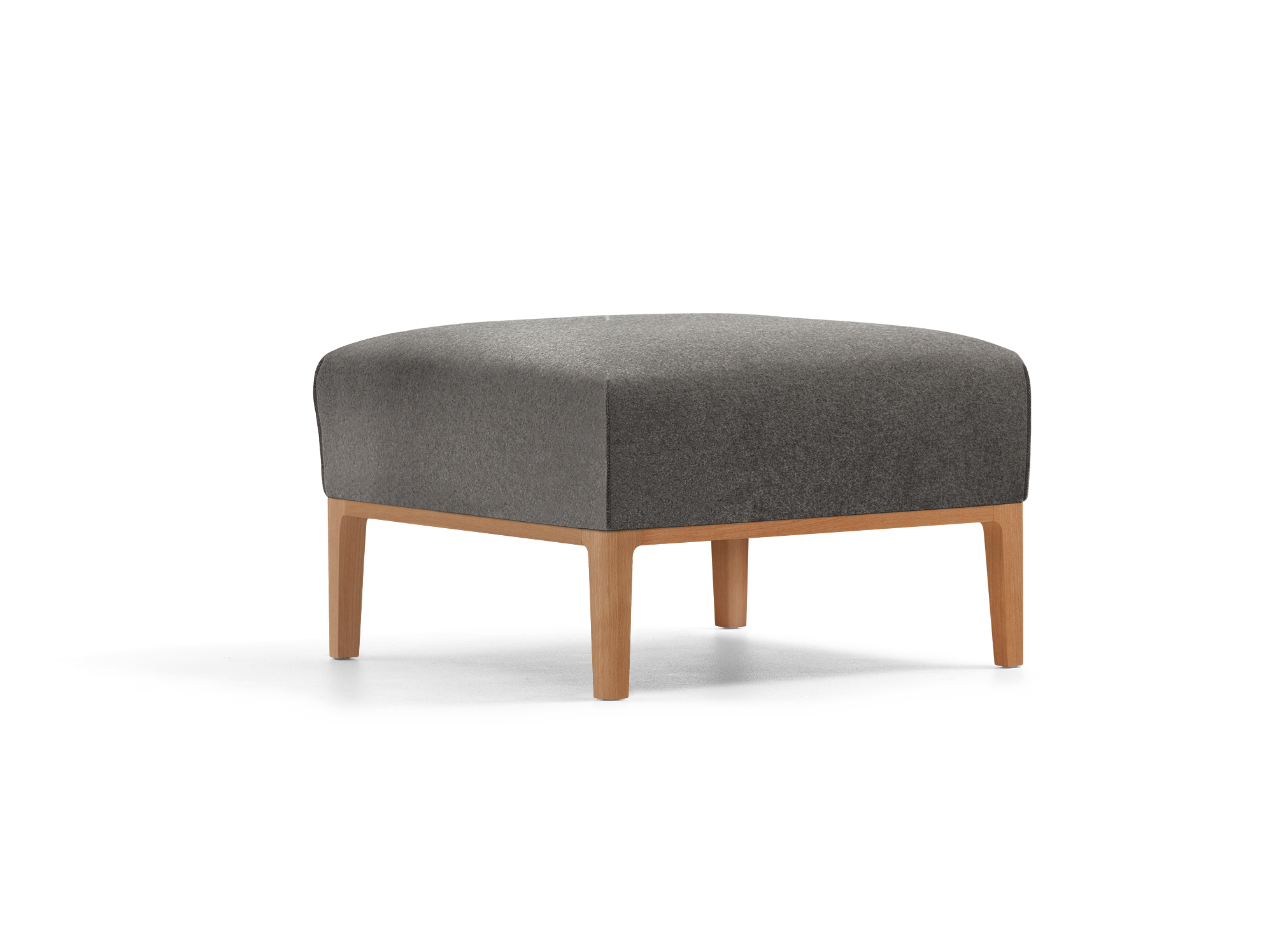 Hocker Lorea, mit Bezug Wollstoff Stavang Stein