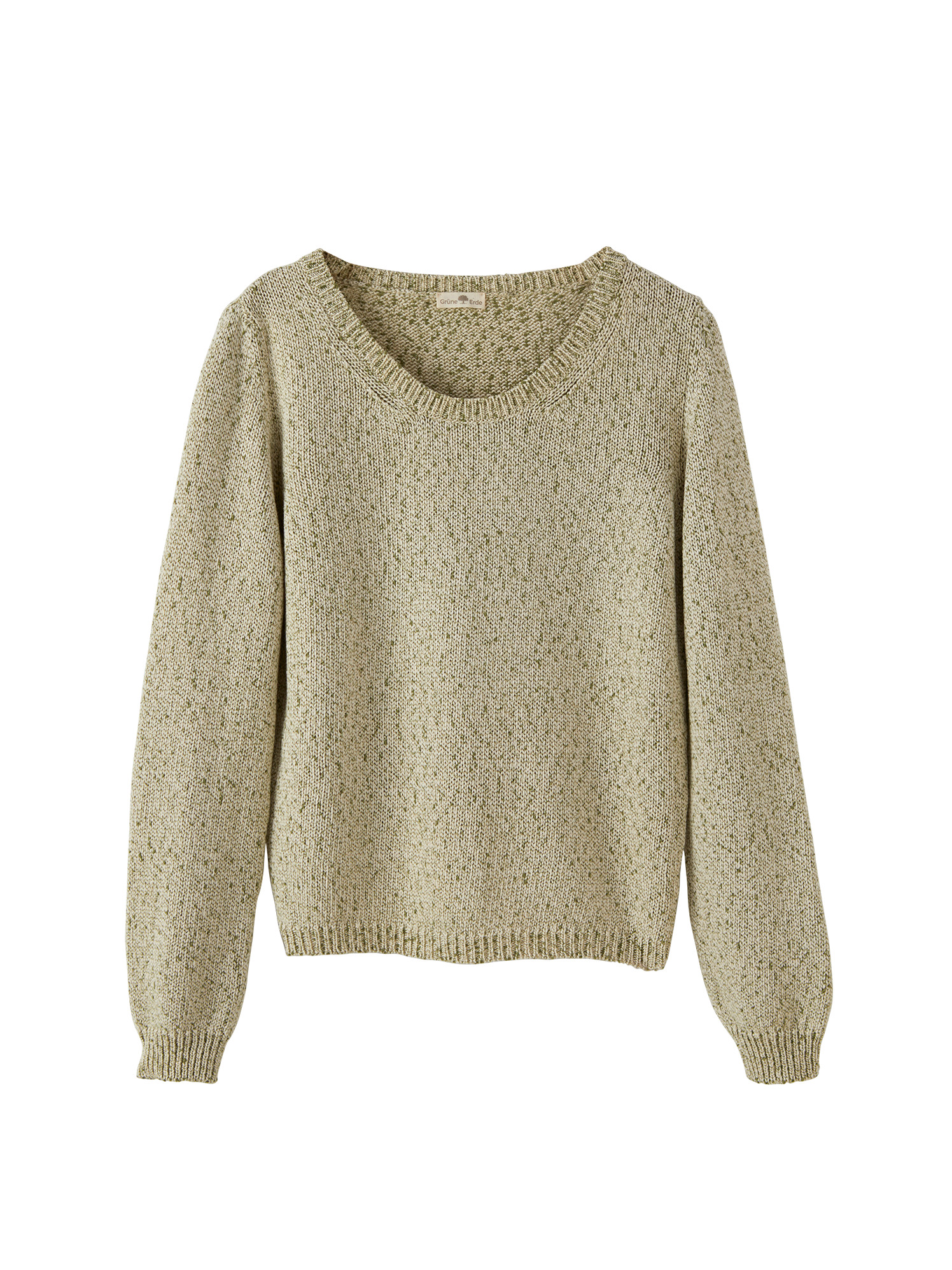 Pullover Langarm, olive melange