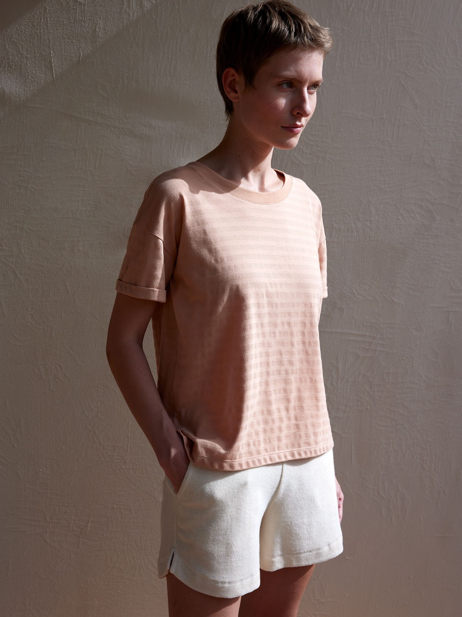 Shirt kurzarm, apricot