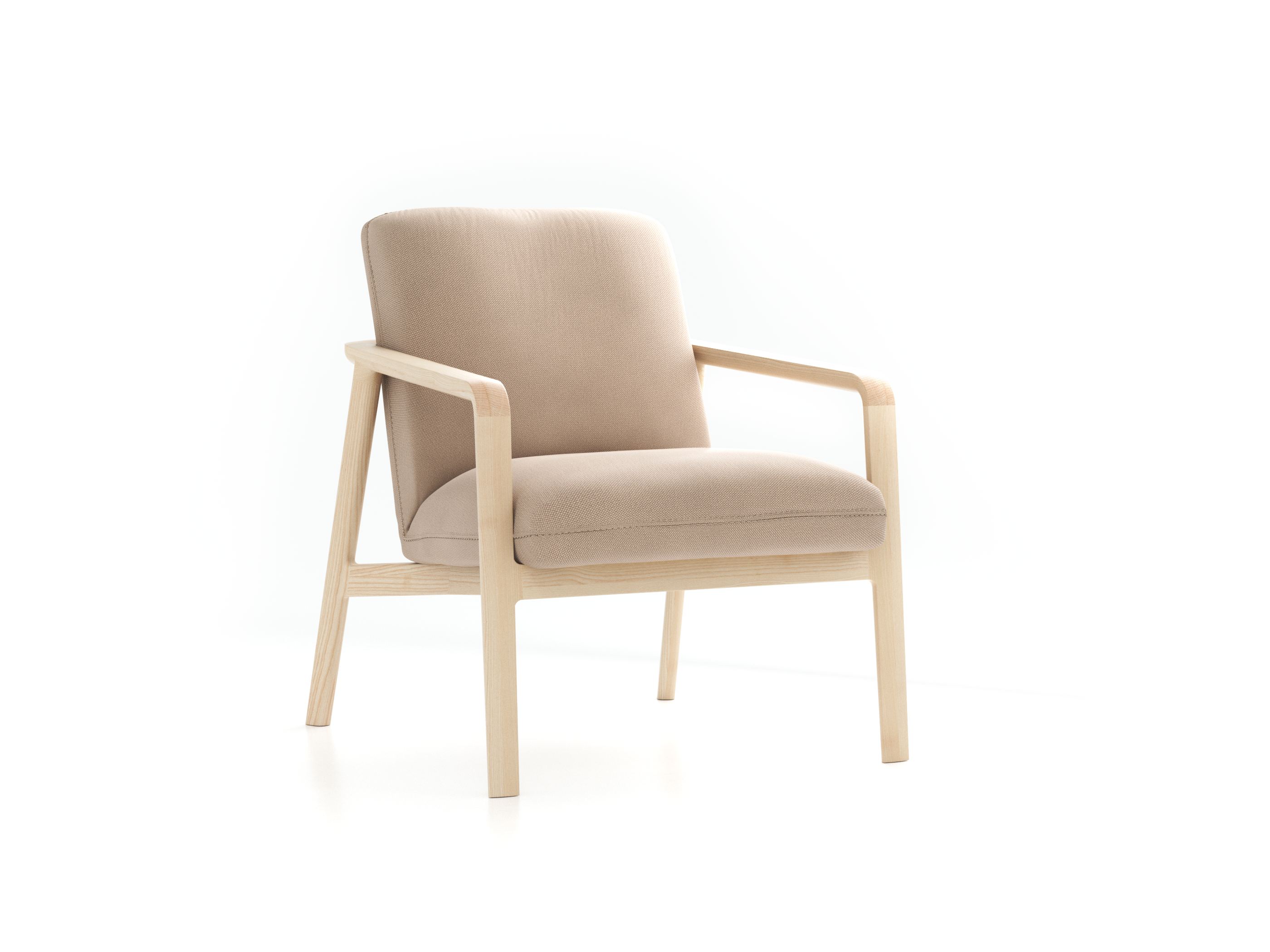 Fauteuil Ketil, Wollstoff Elverum Haselnuss (74), Esche