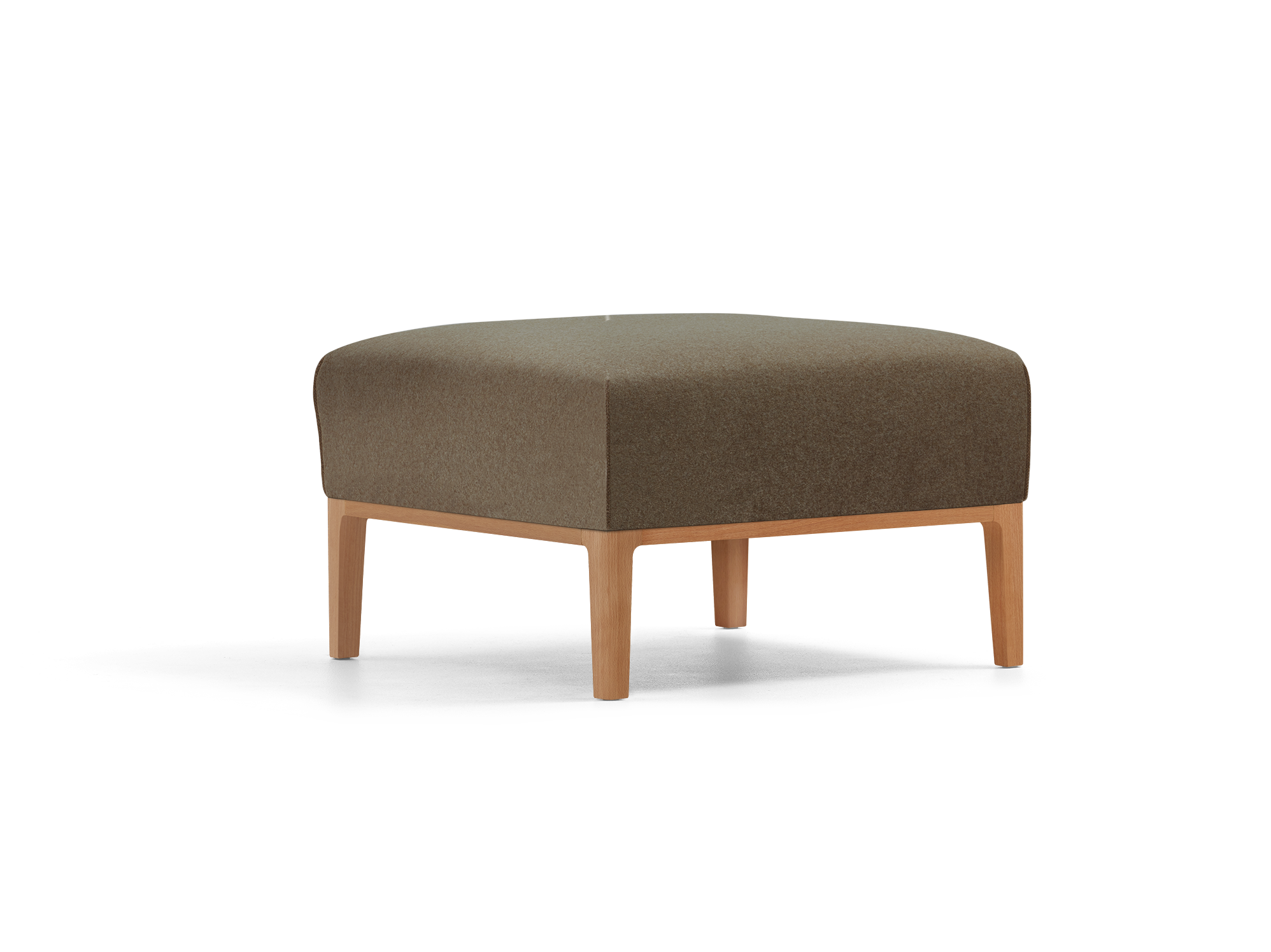 Hocker Lorea, Buche, mit Bezug Wollstoff Stavang Torf