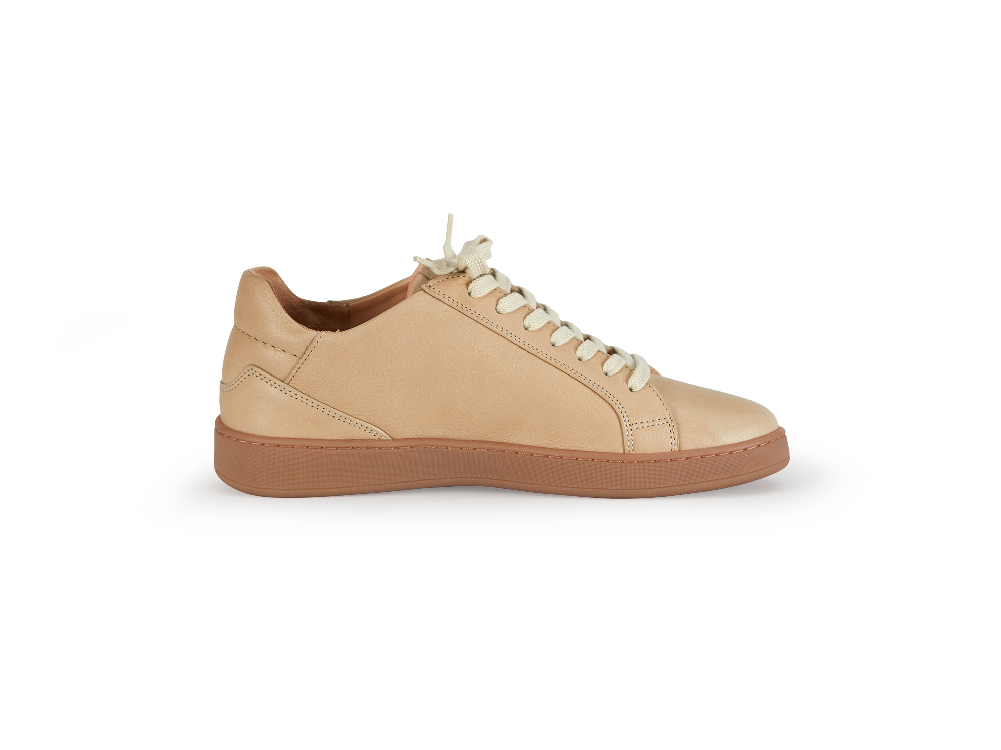 Ledersneaker, creme brulé