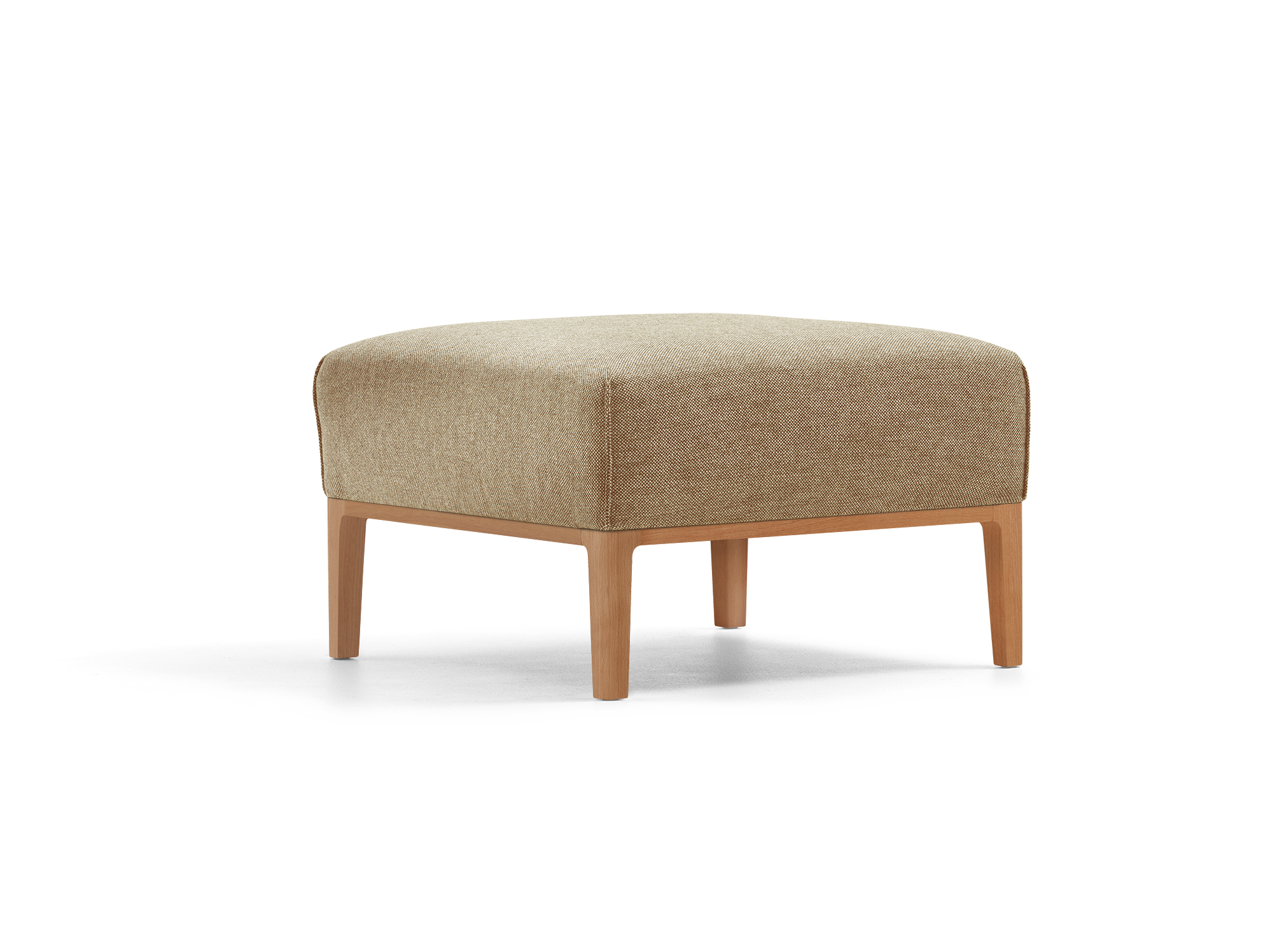 Hocker Lorea, Buche, mit Bezug Wollstoff Elverum Haselnuss