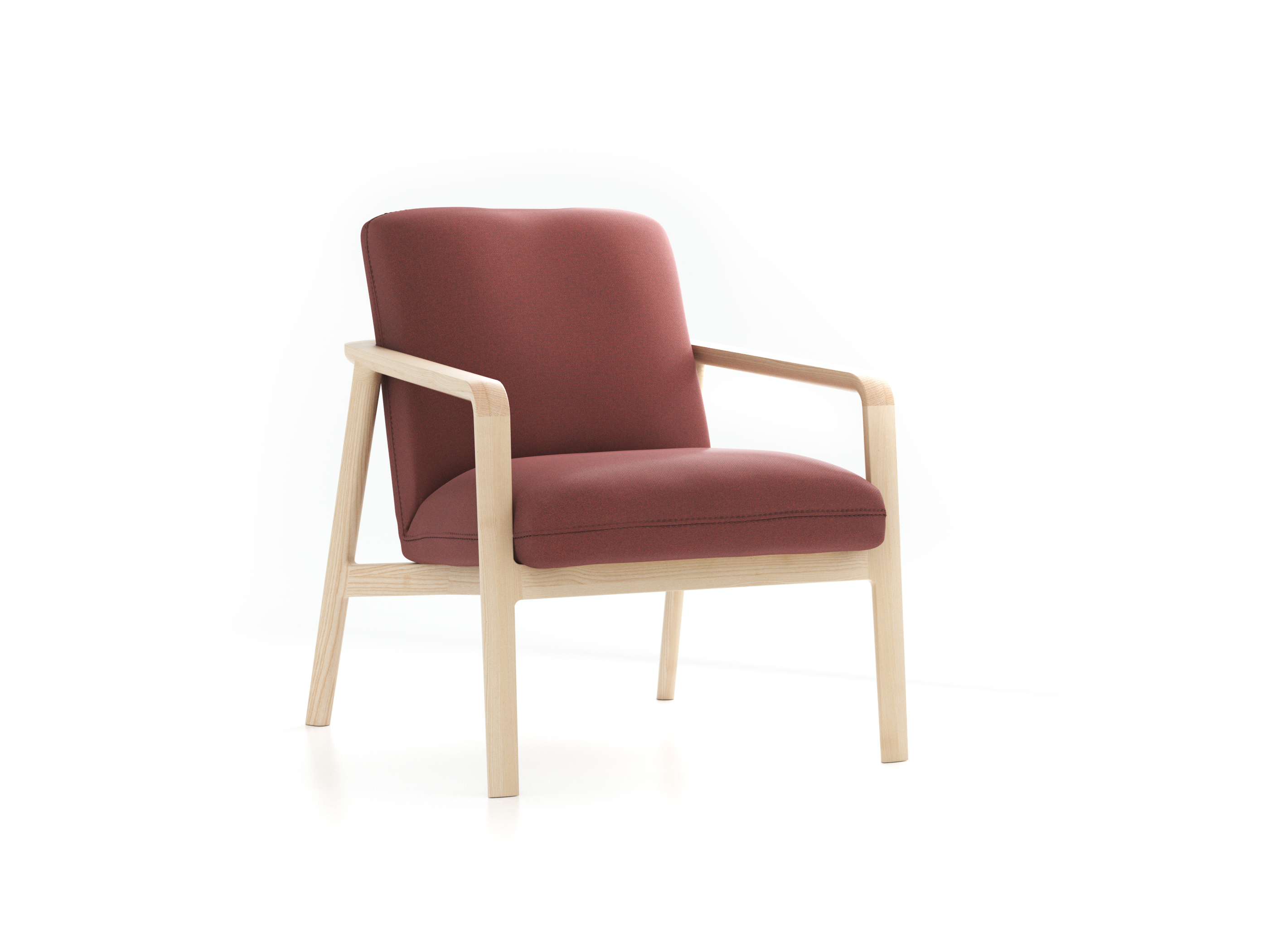 Fauteuil Ketil, Wollstoff Kaland Ziegel (72), Esche