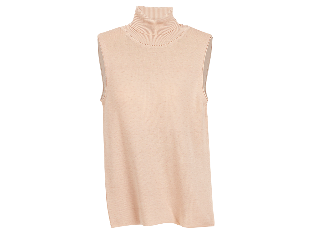 Strick-Pullover ohne Arm, 72 Teerose, Vorderseite Strick-Pullover ohne Arm, 72 Teerose, Vorderseite