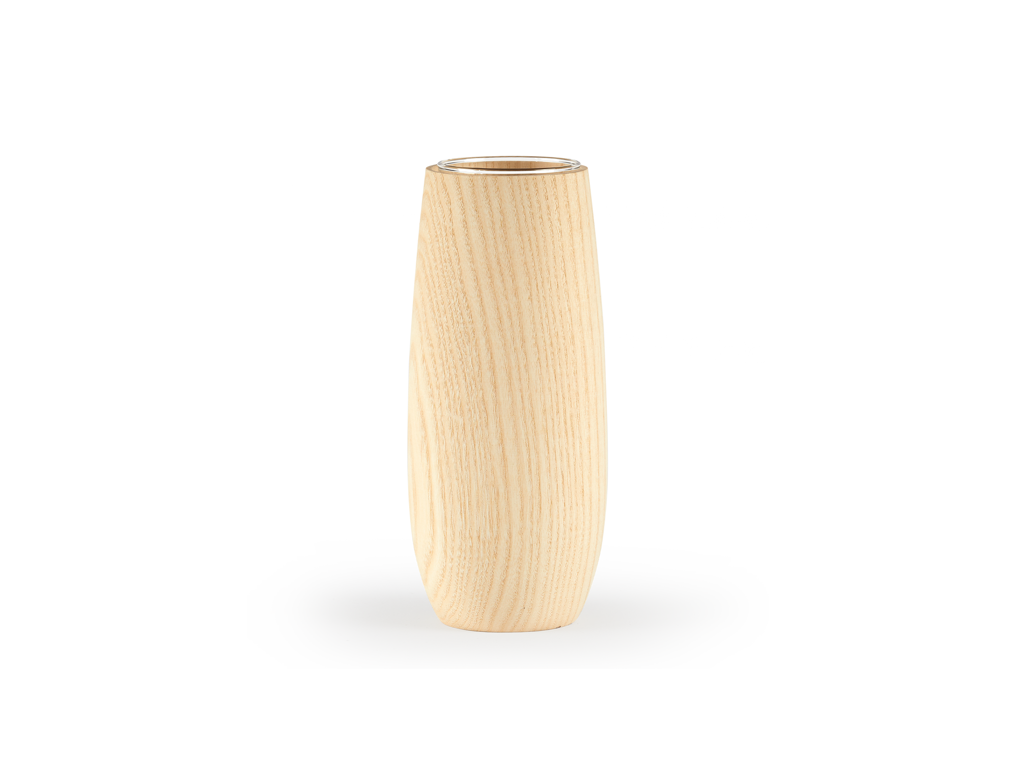 Vase aus Eschenholz, inkl. Glaseinsatz