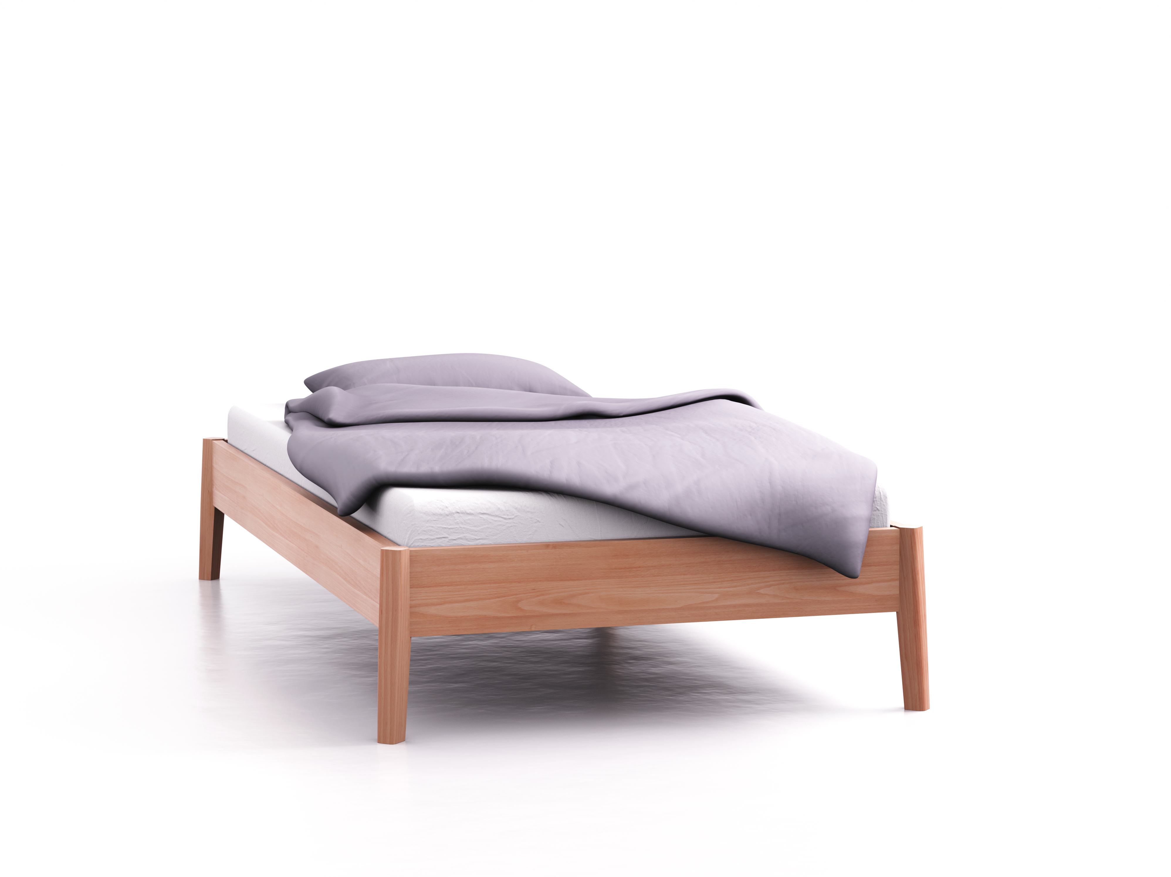 Bett Arne ohne Kopfhaupt, 100 x 200 cm, Buche