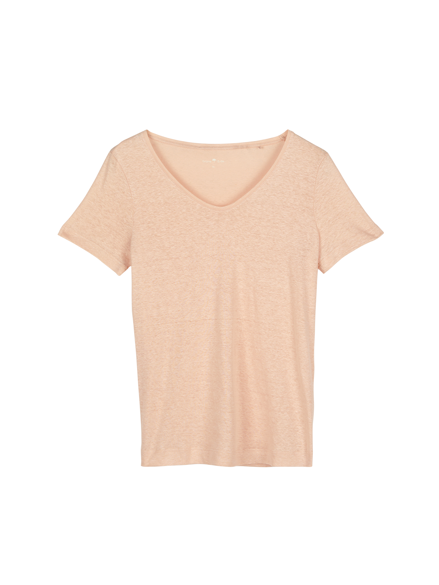 Kurzarmshirt aus Bio-Leinen, light apricot