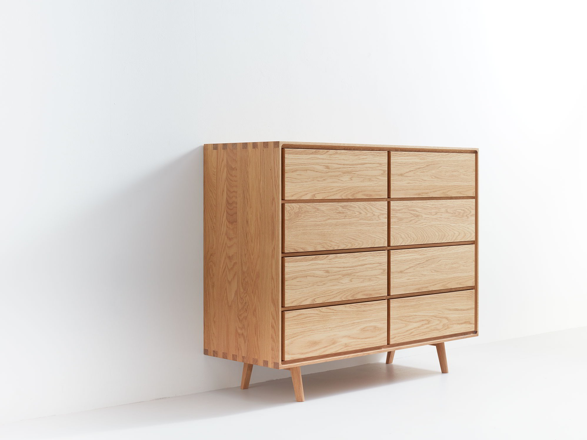 Highboard Tesoro mit 8 Laden, Eiche