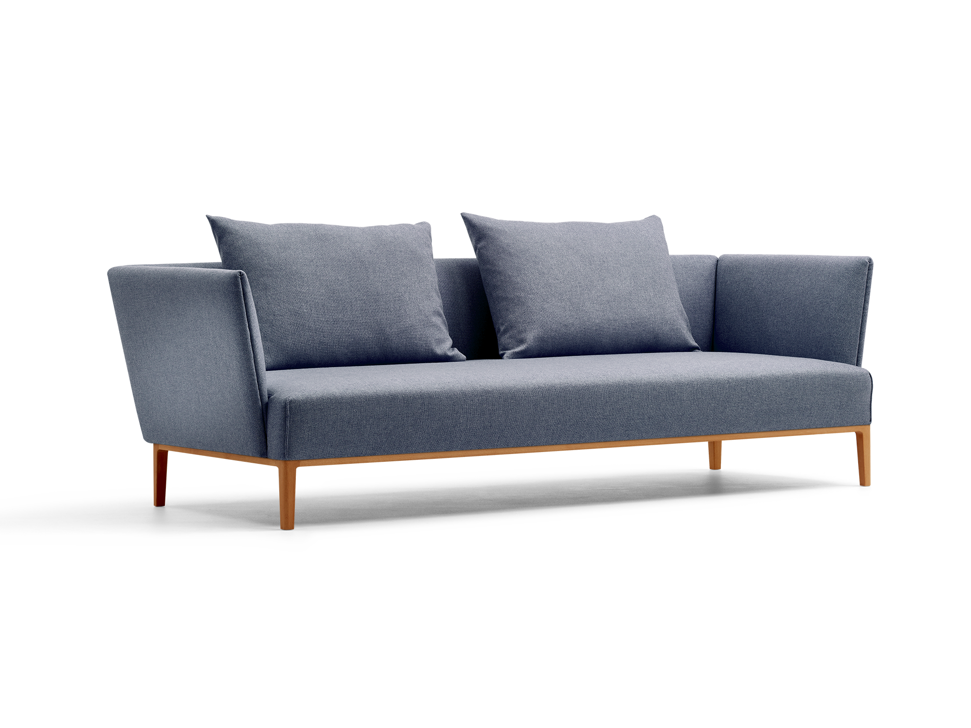 Lorea 3er-Sofa, Buche, mit Bezug Wollstoff Elverum Ozean