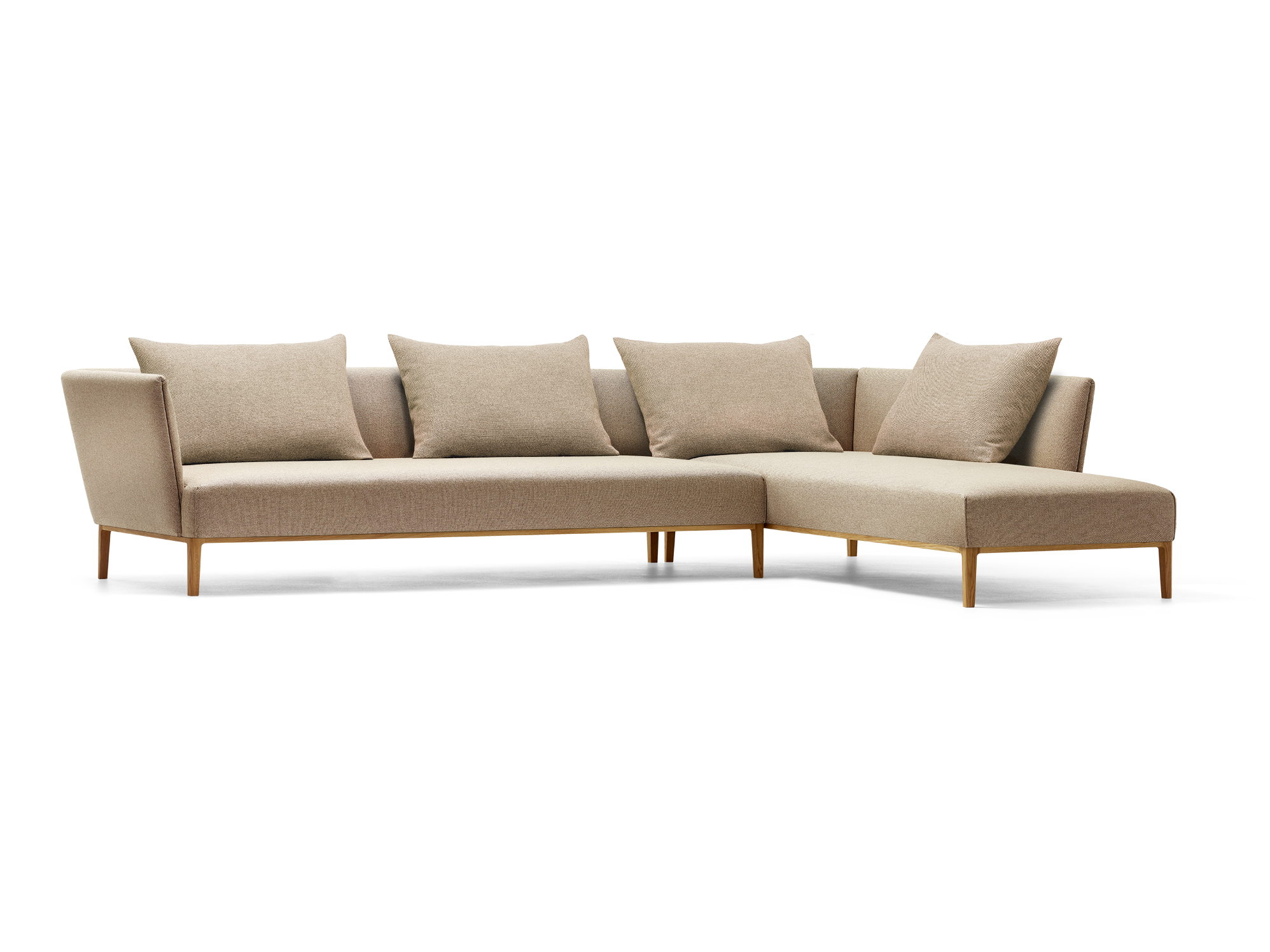 Lorea Ecksofa, Eiche, mit Bezug Wollstoff Elverum Haselnuss