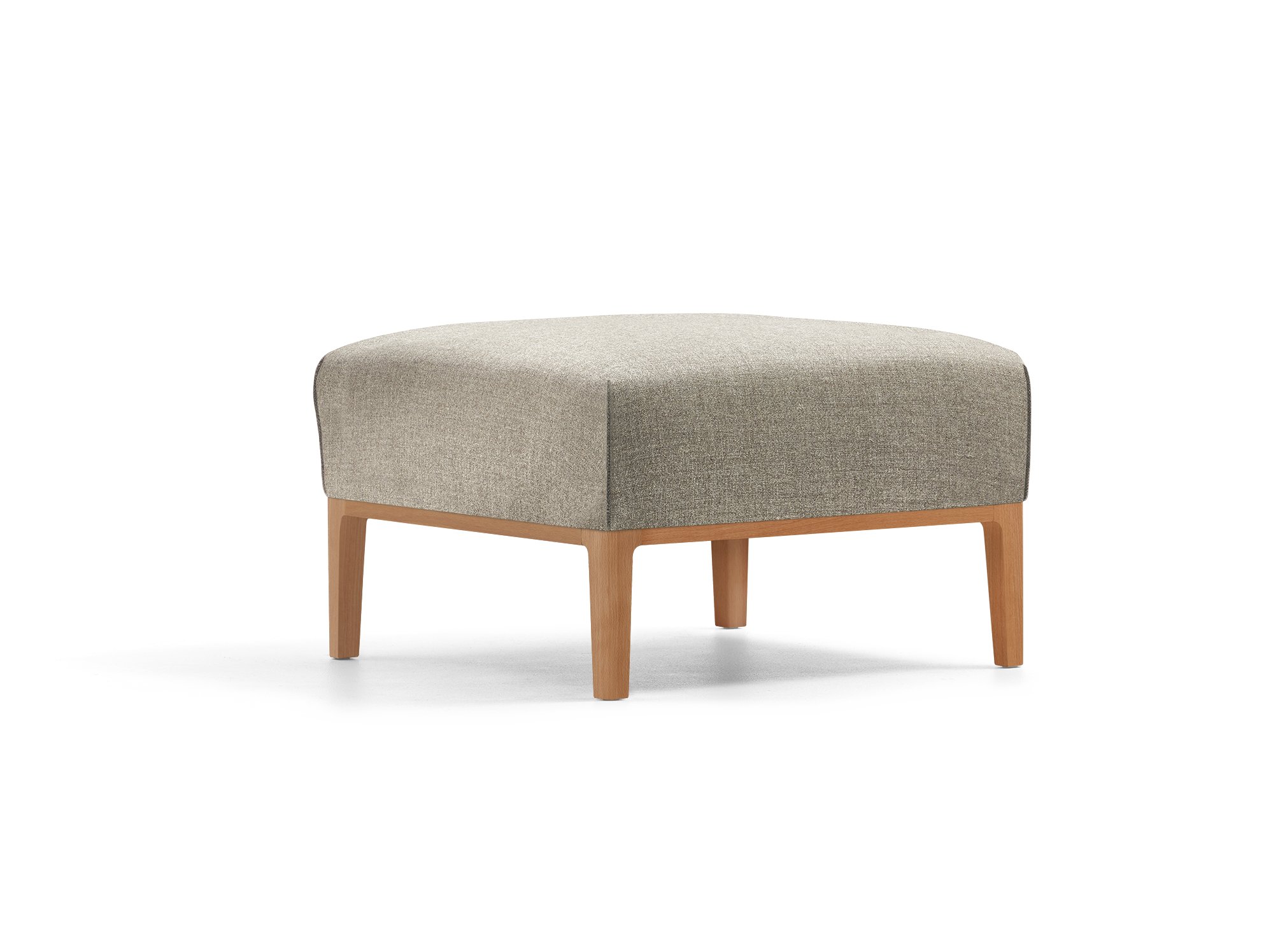 Hocker Lorea, mit Bezug Wollstoff Tano Natur, Buche